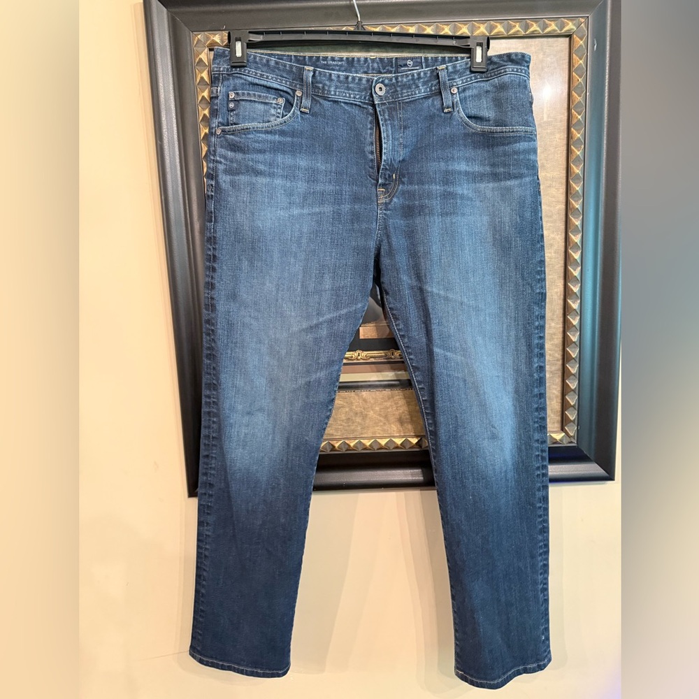 AG Adriano Goldschmied The Graduate Tailored Leg Blue Dark Wash Mens 38x30 Jeans